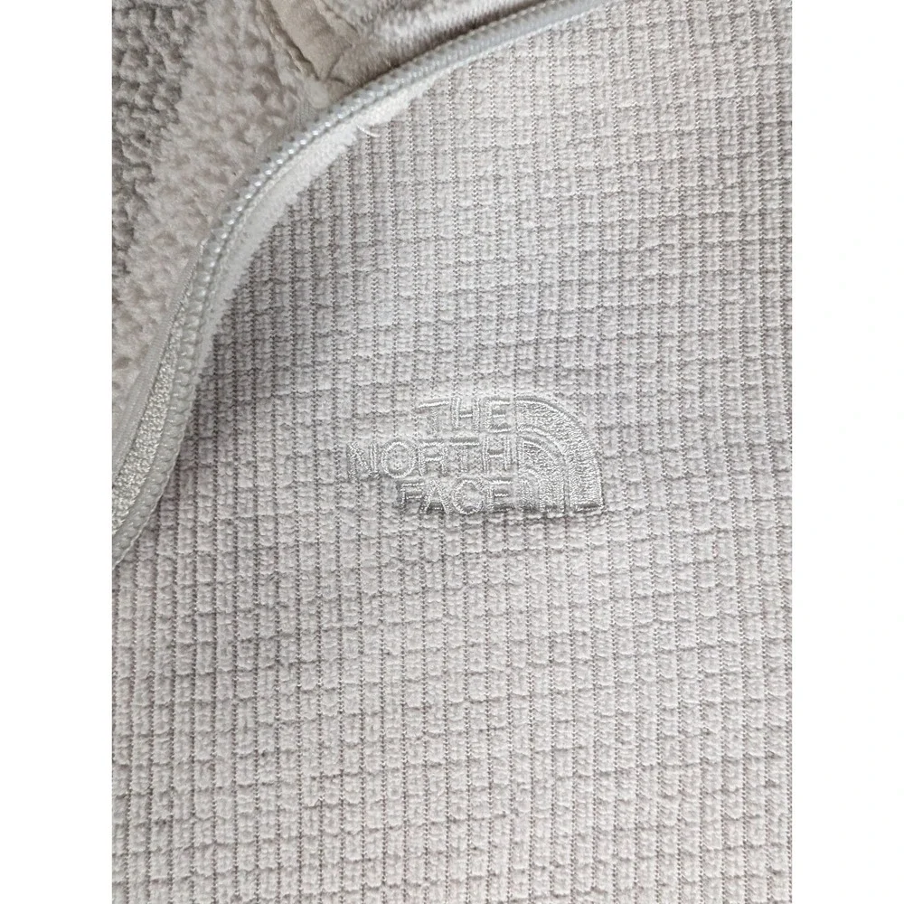 The North Face Mens Cream Waffle Knit 1/4 Zip Grid Fleece Pullover XL 4679 - Picture 9 of 13